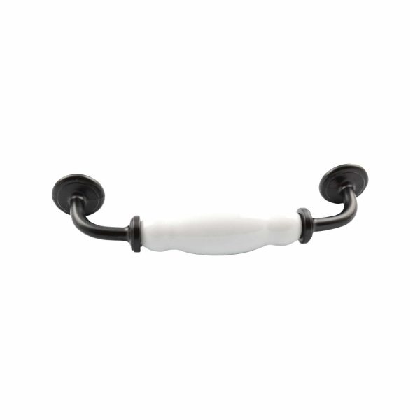 Kitchen cabinet handles black white porcelain 128mm - Image 4