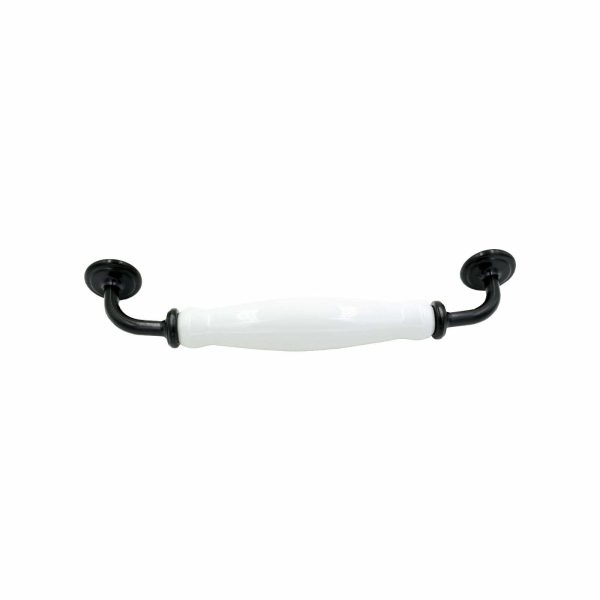Kitchen cabinet handles black white porcelain 160mm - Image 5