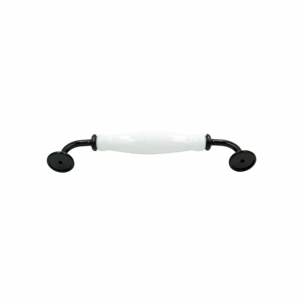 Kitchen cabinet handles black white porcelain 160mm - Image 4