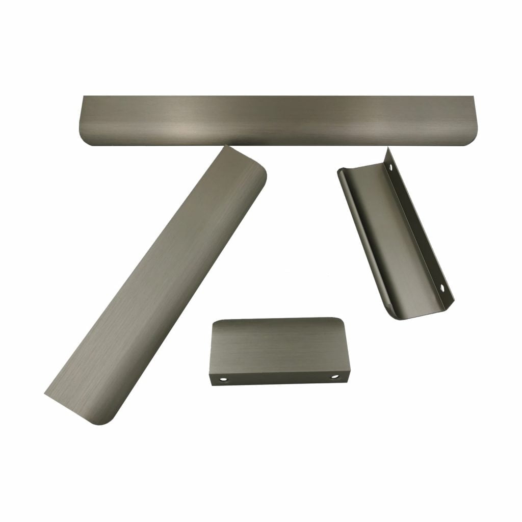 Contemporary Kitchen lip pull handles Matt brushed nickel