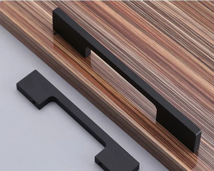 Contemporary Kitchen Drawer Cabinet handles square Canberra Matt Black - Image 2