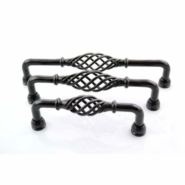 Provincial kitchen twist cabinet handles matt black