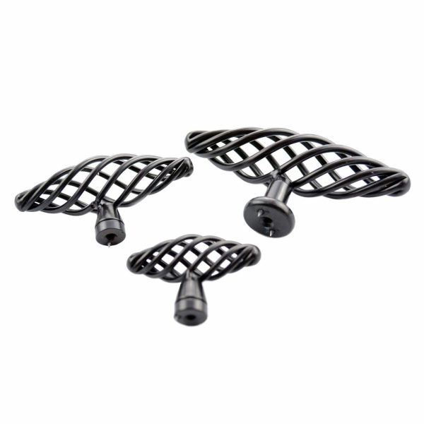 Provincial twist Drawer Knobs matt black