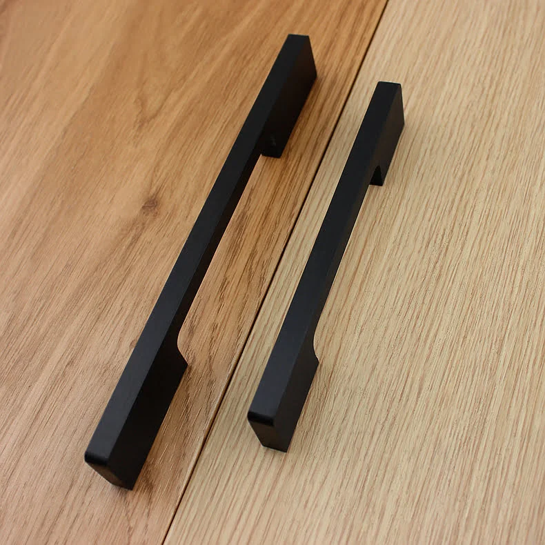 Contemporary Kitchen Drawer Cabinet handles square Canberra Matt Black - Image 4
