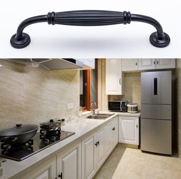 Vintage kitchen Drawer handles Albury matt black - Image 2