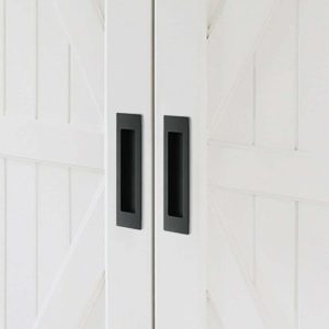 Sliding door Flush pull handle Rectangular Matt black/Stainless steel