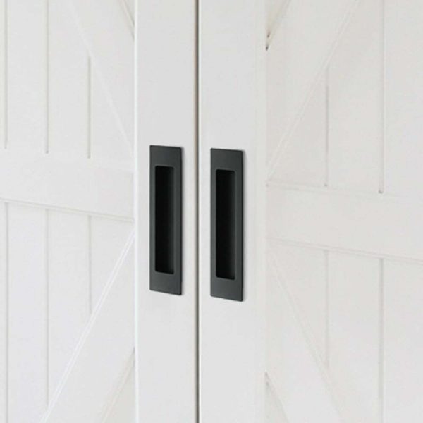 Sliding door Flush pull handle Rectangular Matt black