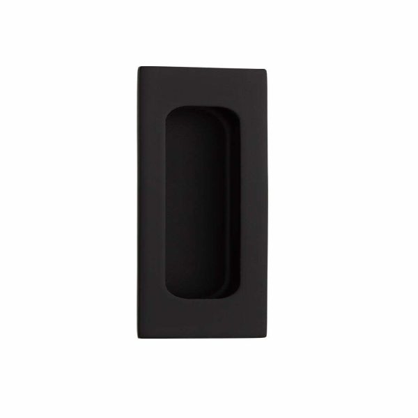 Sliding door Flush pull handle Rectangular Matt black - Image 5