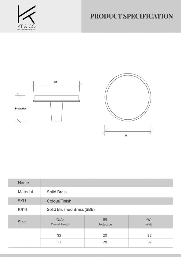 Kitchen round knobs solid brass - Image 3
