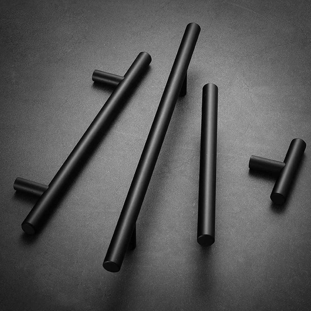 Kitchen Handles black T bar 304 Stainless steel