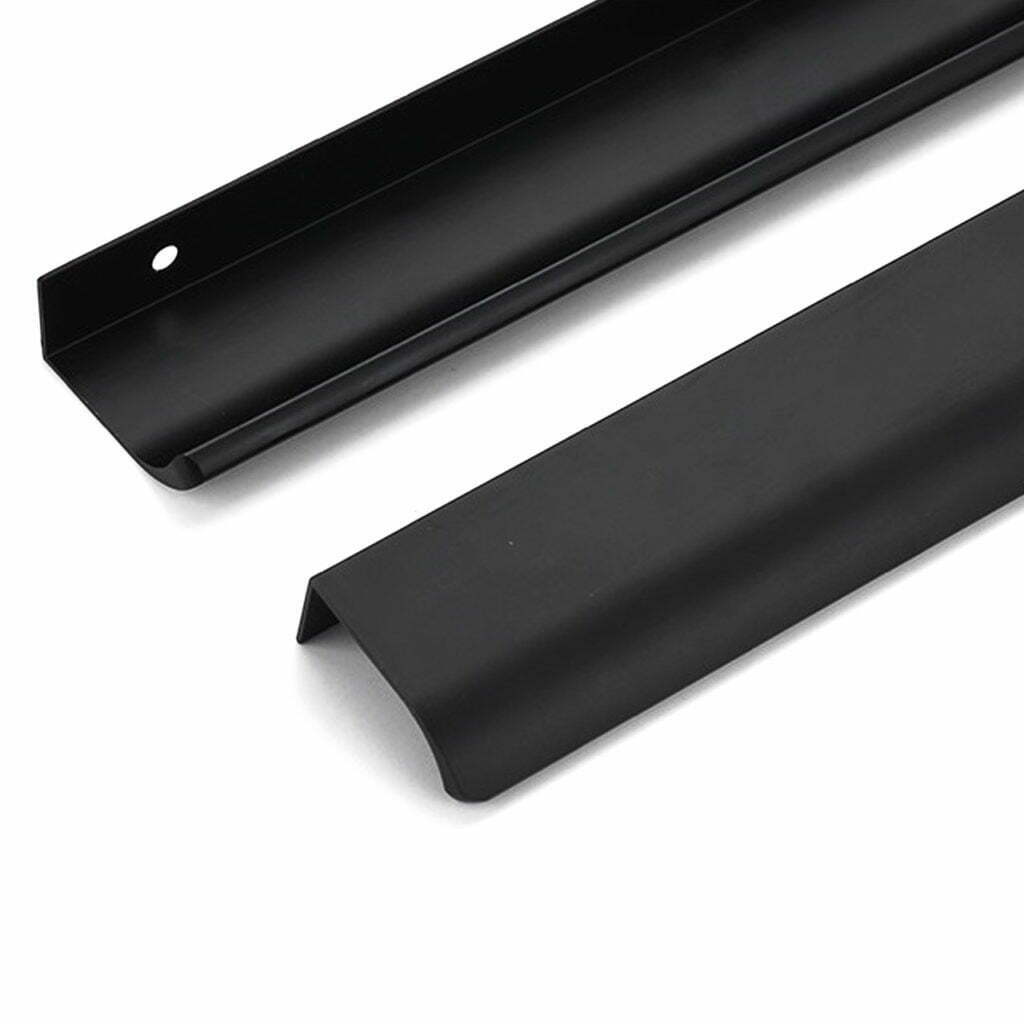 Contemporary Kitchen lip pull handles Matt Black