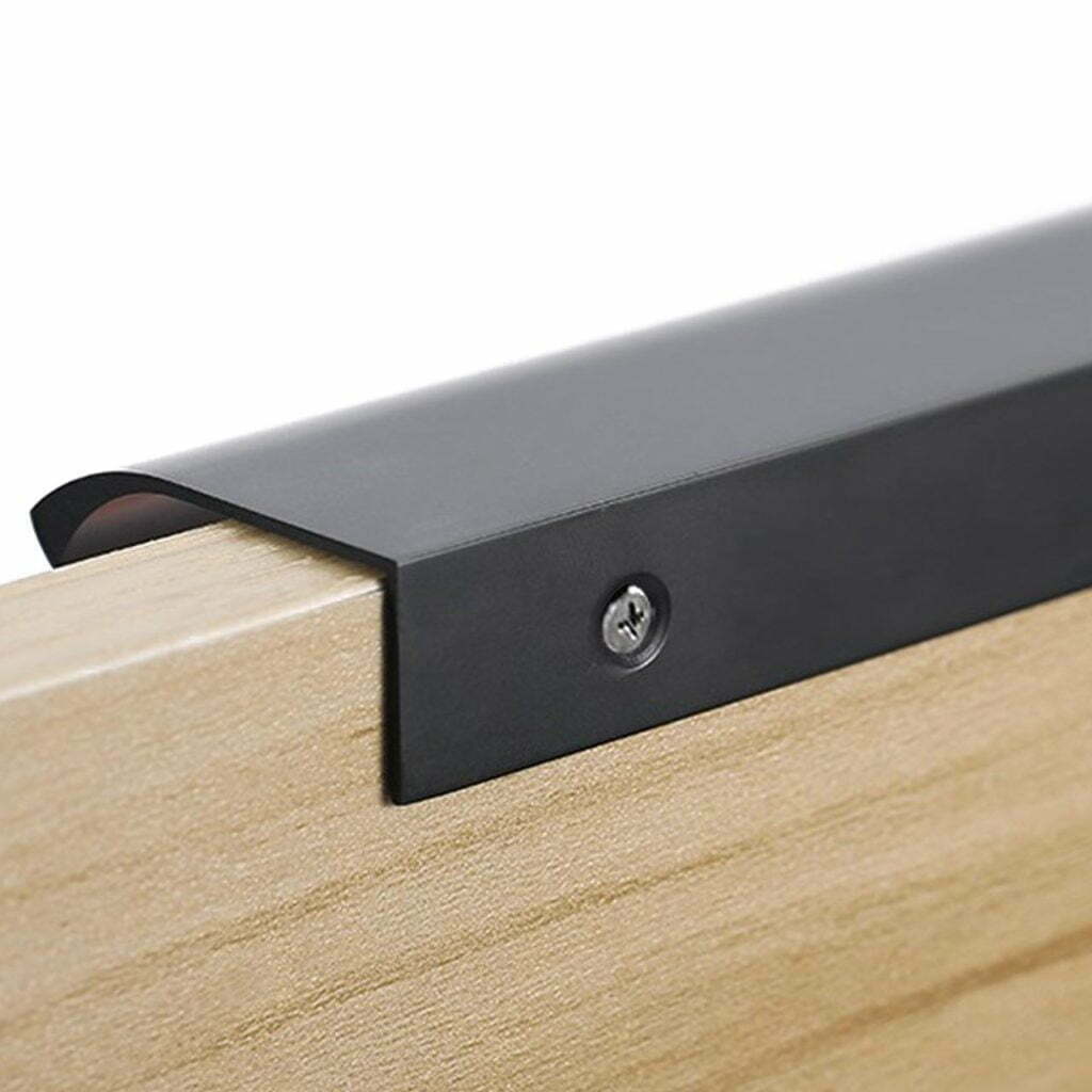 Contemporary Kitchen lip pull handles Matt Black