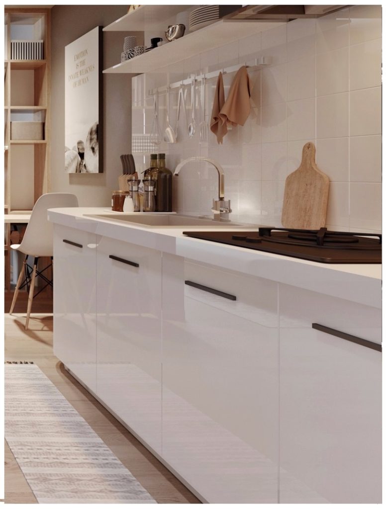 Contemporary Kitchen Drawer lip pull handles Matte Black Hobart