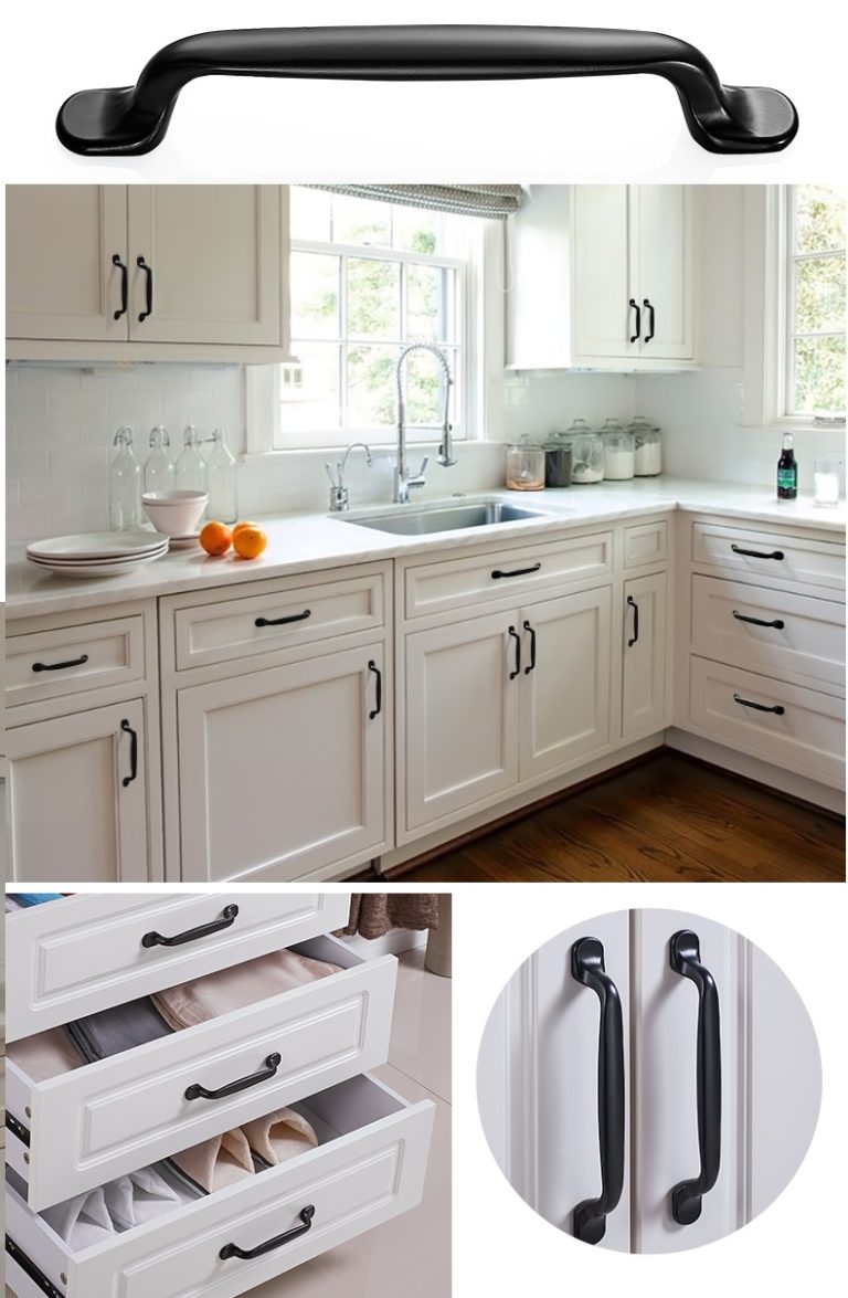 kitchen handles Hampton style matt black