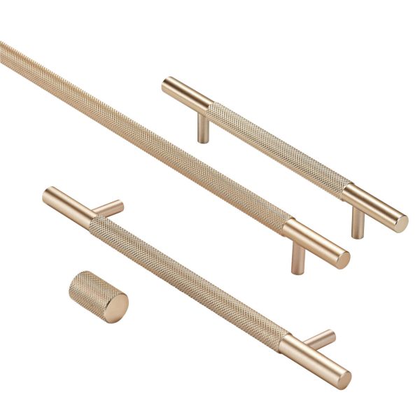 KT&CO Kitchen handles Knurled Bondi matt black / satin nickel / dark brushed brass/ champagne - Image 2