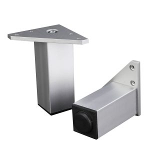 Adjustable Furniture Legs square matte aluminium