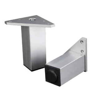 Adjustable Furniture Legs square matte aluminium