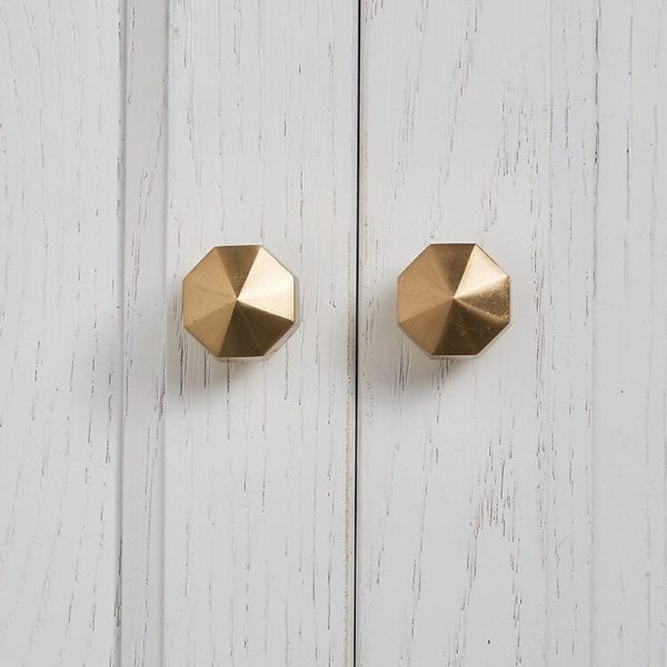 Kitchen knobs Octagon solid brass - Image 5