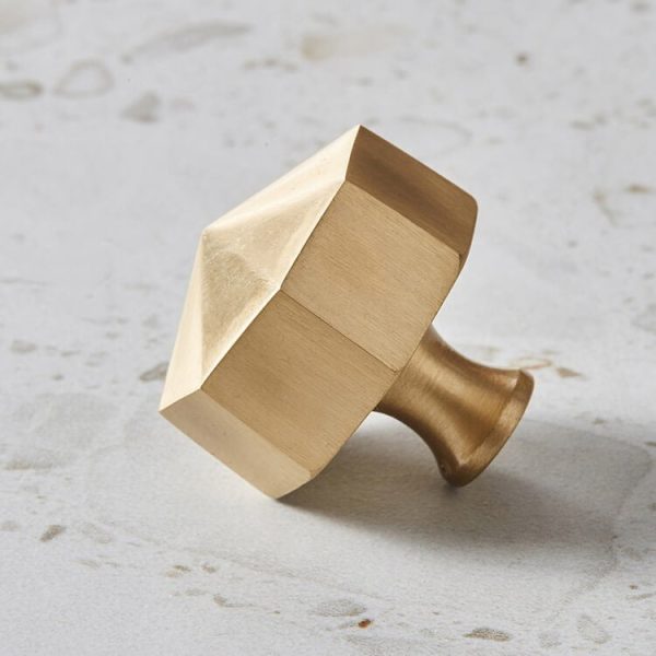 Kitchen knobs Octagon solid brass - Image 6