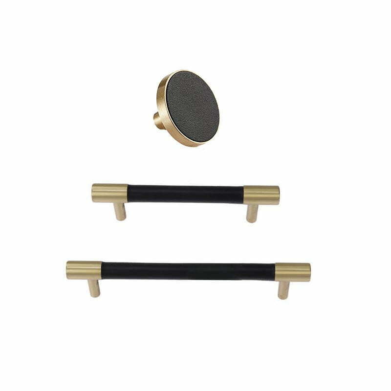 Leather Drawer Handles Solid Brass, Leather Cabinet Handles Australia