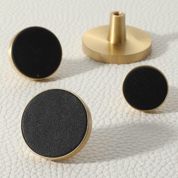 Leather Drawer handles solid brass - Image 3