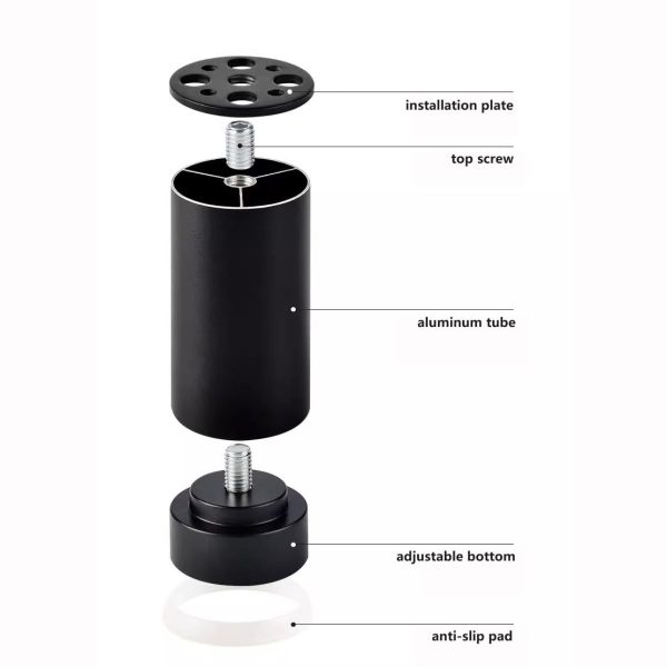 Adjustable Furniture Legs aluminum matt black - Image 2