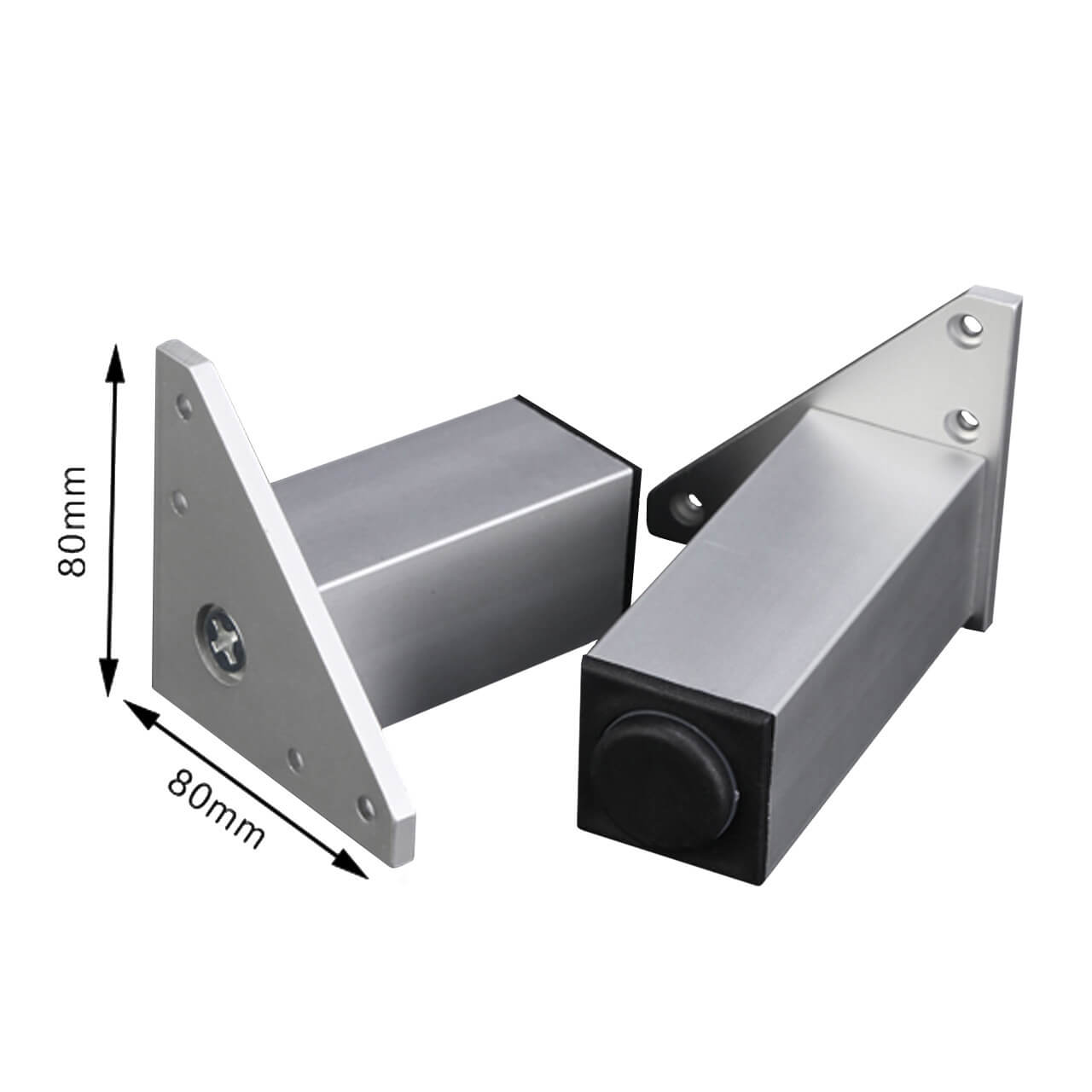 Adjustable Furniture Legs square matte aluminium - Image 2