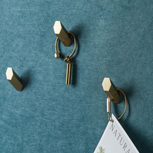 Robe hook hexagon bathroom solid brass - Image 2