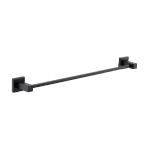 London Single Towel Rail Matte Black