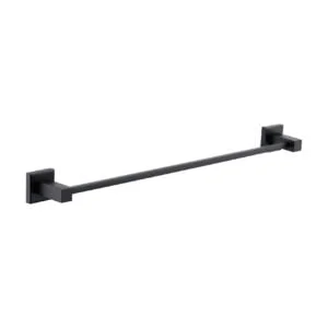 London Single Towel Rail Matte Black