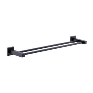 London Bathroom Double Towel Rails Matte Black