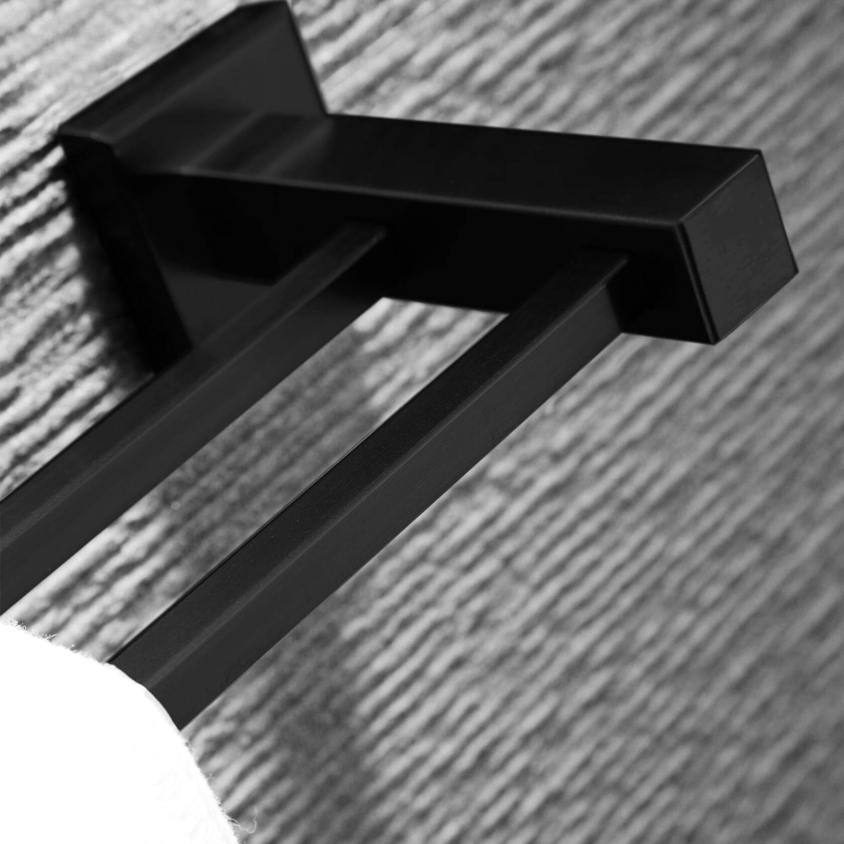 London Bathroom Double Towel Rails Matte Black - Image 2