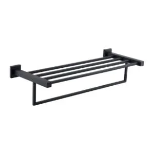 London Bathroom Double Towel Racks Matte Black