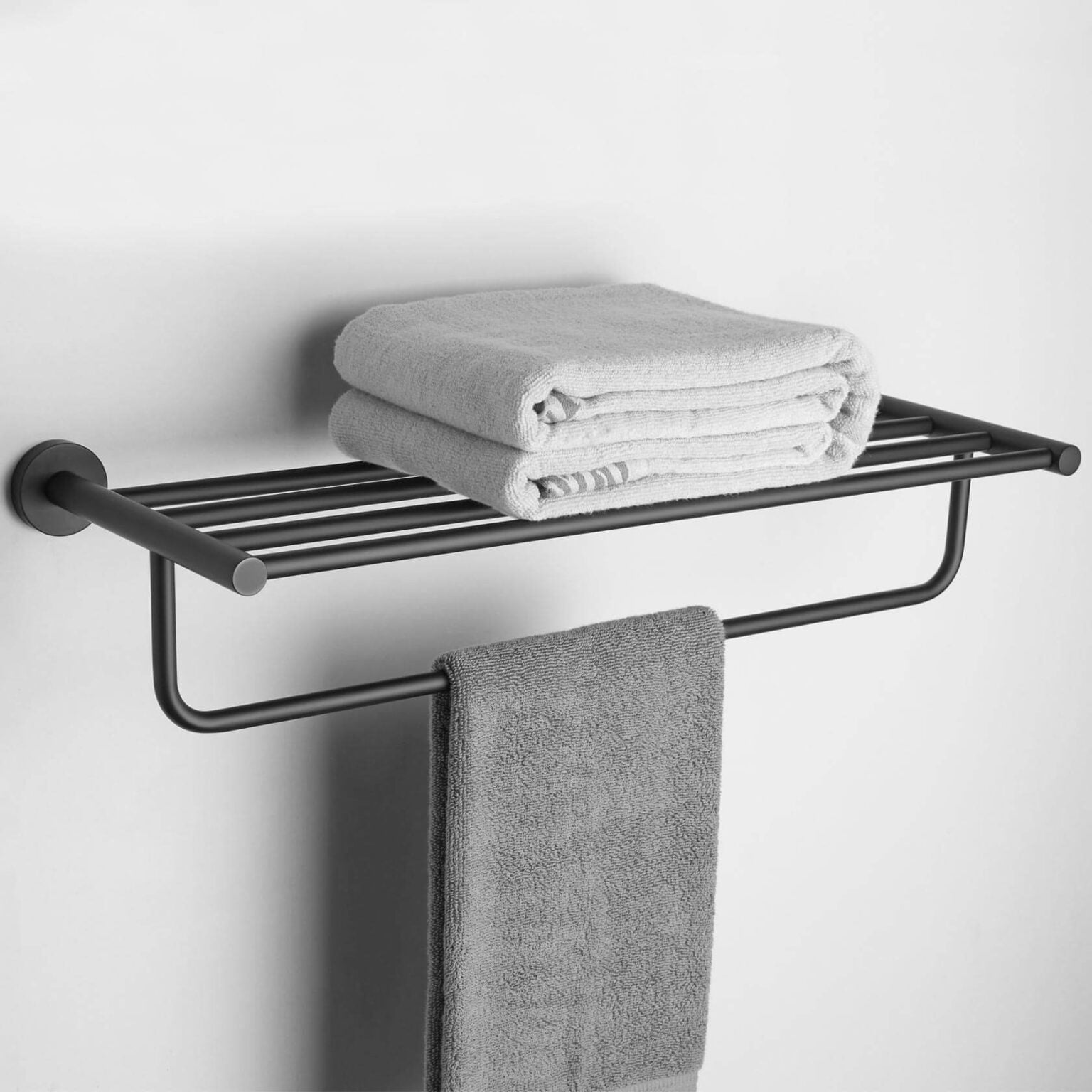 Madrid Bathroom Double Towel Racks Matte Black