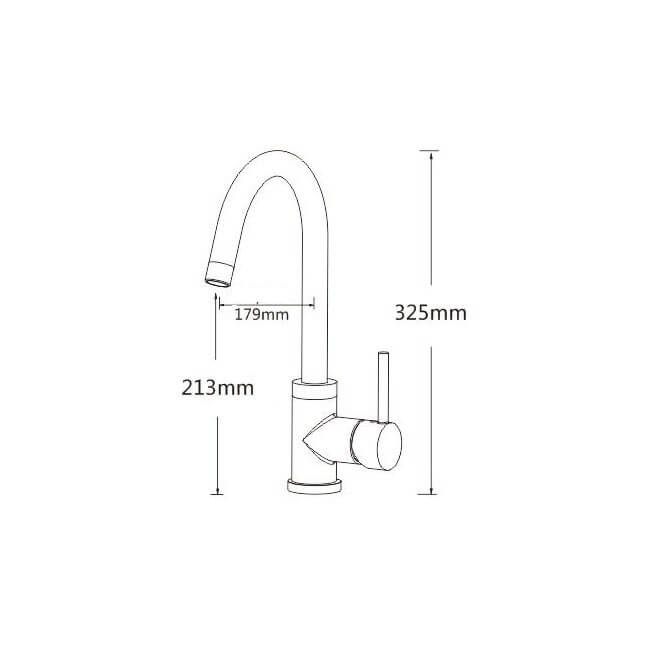 Kitchen Gooseneck mixer tap matt black