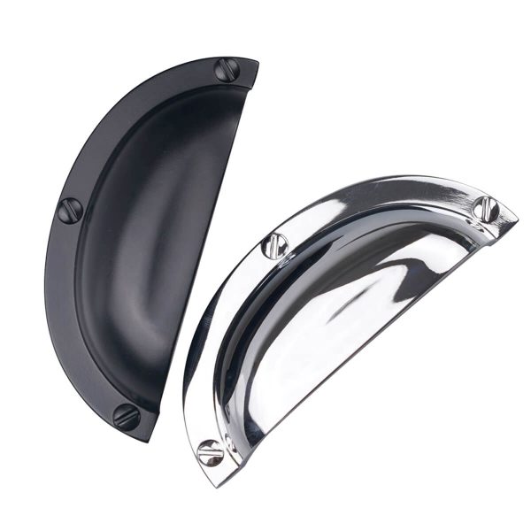 kitchen Cup Pull Handle Hampton style Gisborne matte black/ chrome / brushed nickel 64mm - Image 2