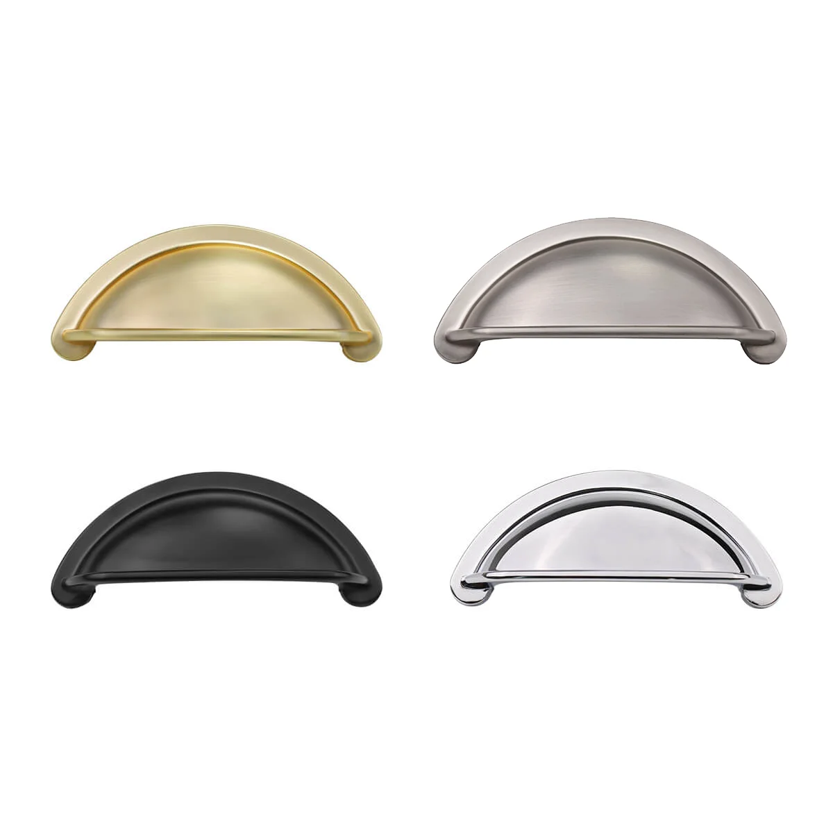 KT&CO kitchen Cup Pull Handle Portland Hampton style matte black/ brass / brushed nickel /chrome 76mm