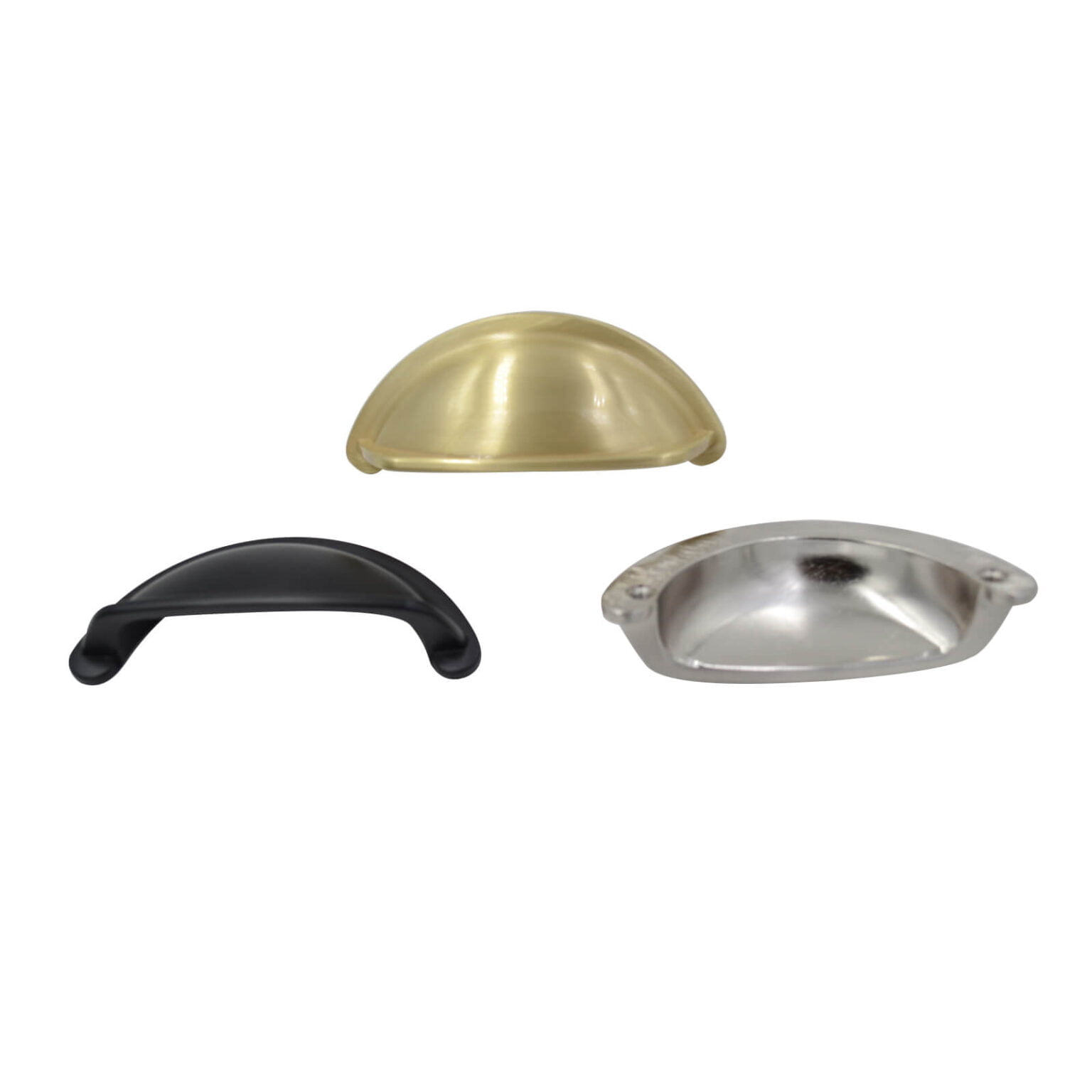 kitchen Cup Pull Handle Hampton style matte black/ brass / brushed