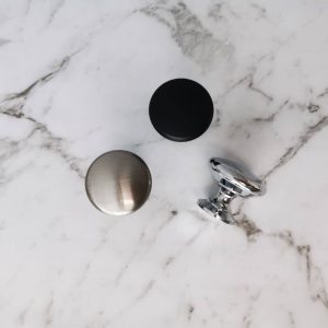 Kitchen drawer knobs round matt black/ brushed nickel / chrome