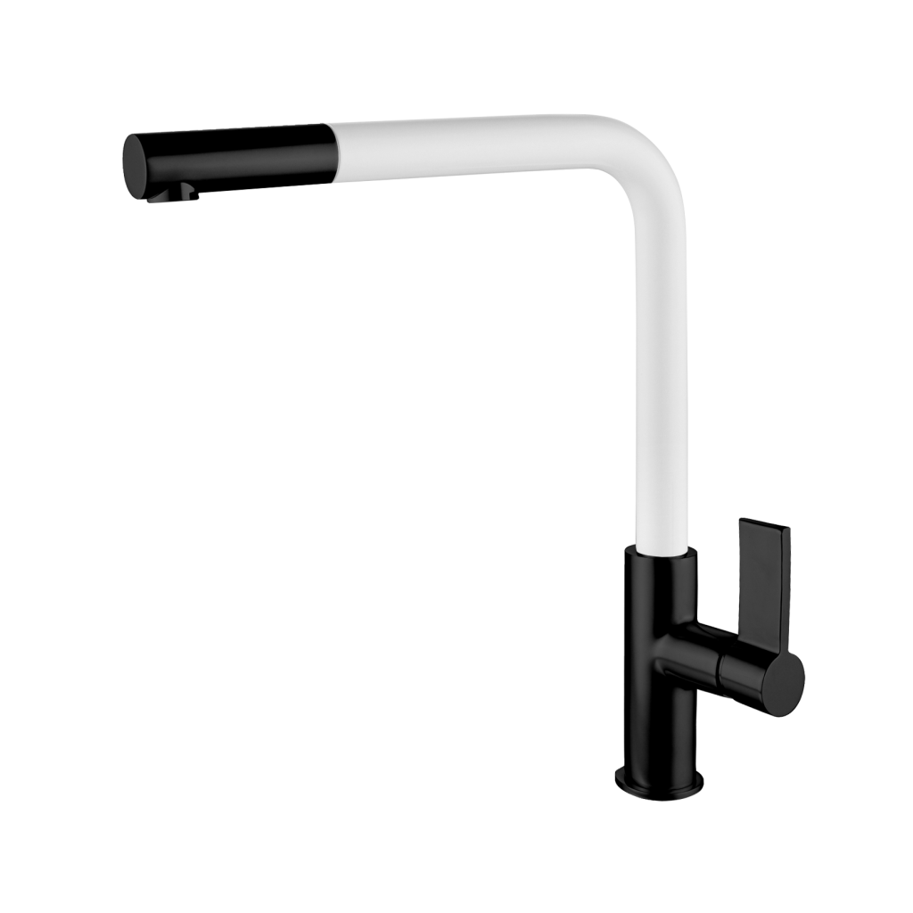 Kitchen pull out mixer tap Matt black and white