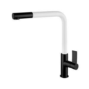 Kitchen pull out mixer tap Matt black and white