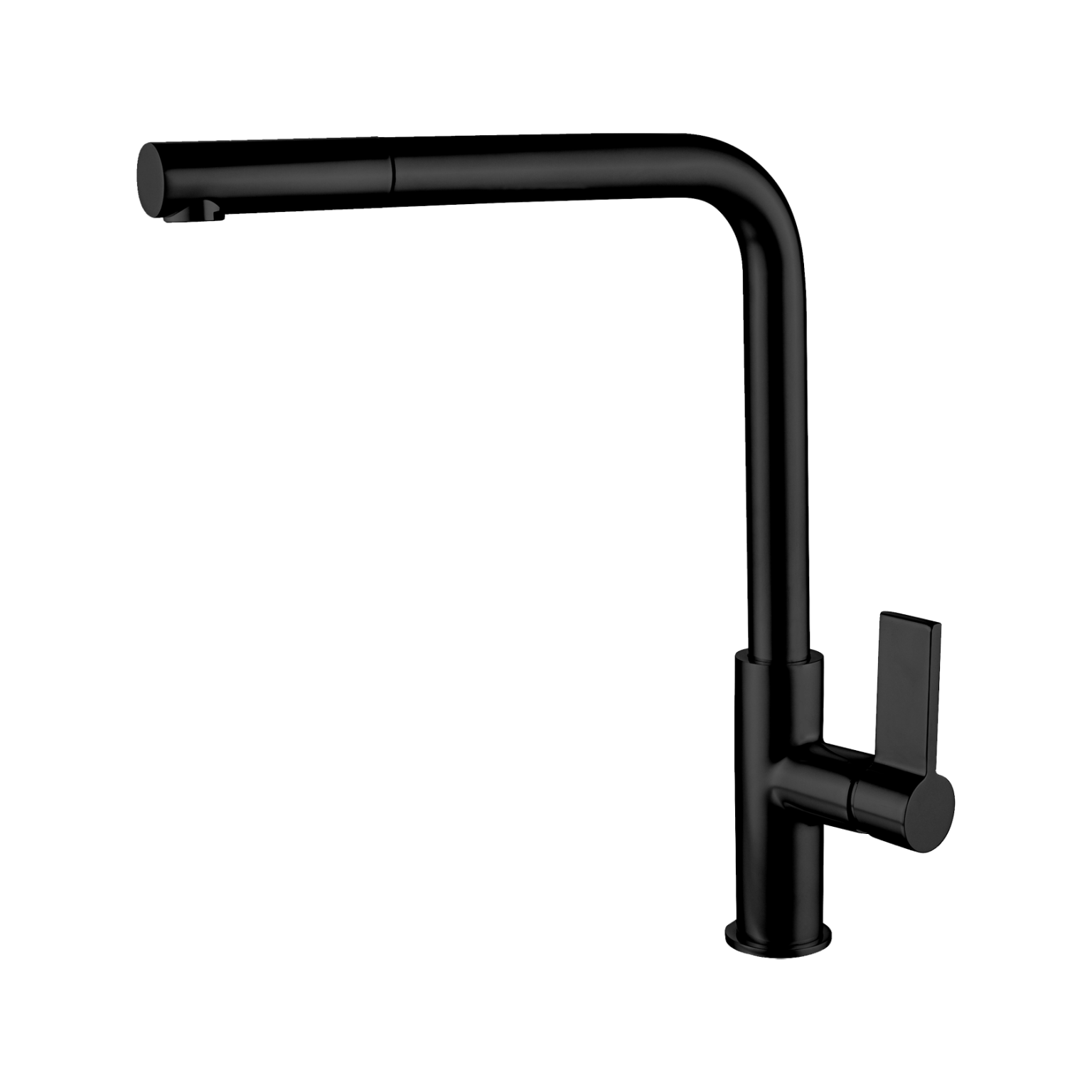 Matte Black Kitchen Tap Mixer Pull Out Square L Head