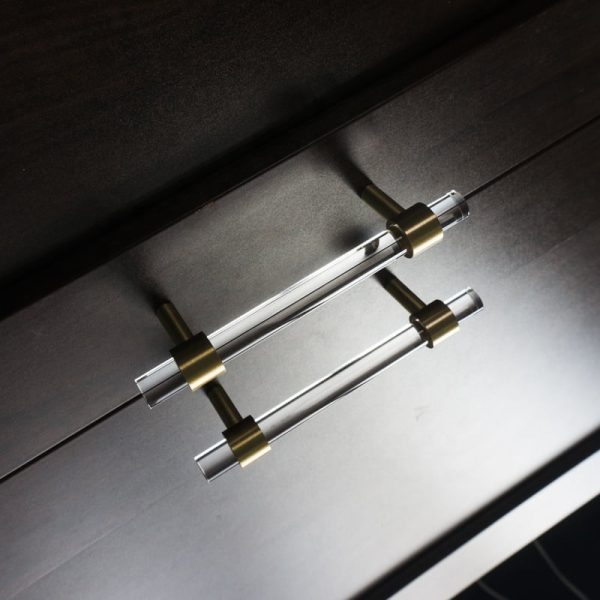 Acrylic Drawer pull Handles Paris brushed brass - Image 4