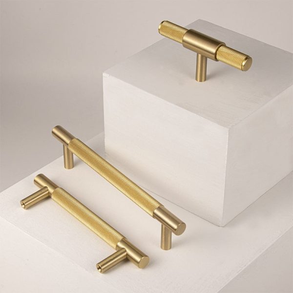 Kitchen Knurled handles solid Brass /aged antique brass Tallow Beach - Image 2