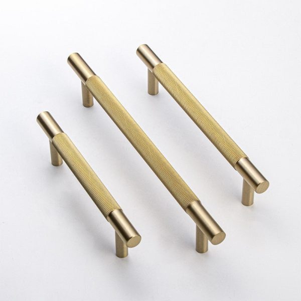 Kitchen Knurled handles solid Brass /aged antique brass Tallow Beach - Image 5