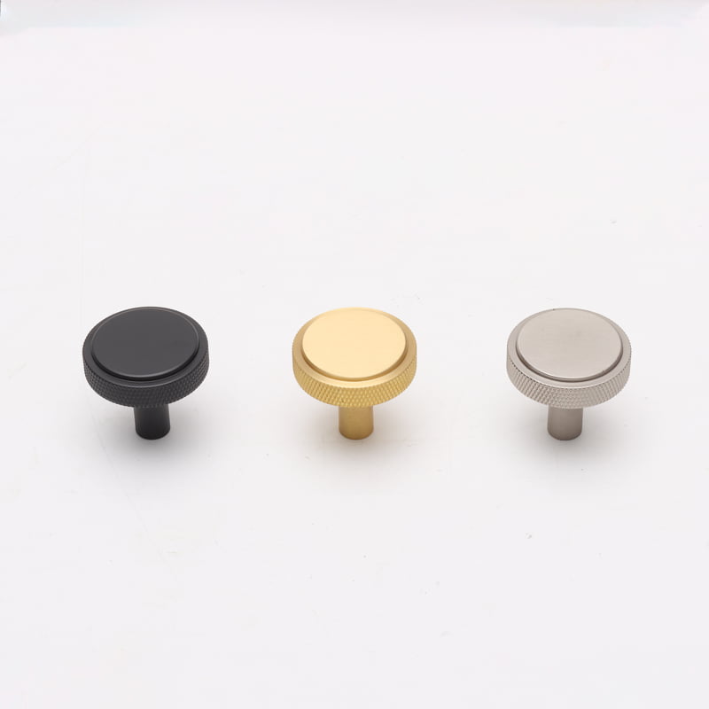 Kitchen drawer Knurled knobs round brass / nickel / black / antique Brass