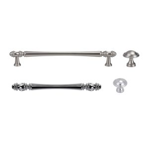 Hampton style kitchen handles Toorak brushed nickel / chrome