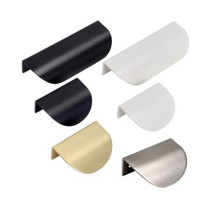 KT&CO Kitchen shell lip pull handles Mosman Matt Black / Brushed Nickel / Brass / White