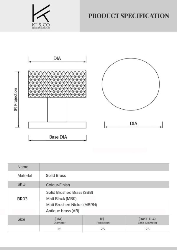 Kitchen drawer Knurled knobs solid brass - Image 3